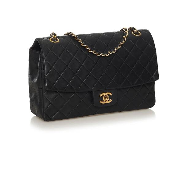 CHANEL CC Timless MATELASSE 34 Single Flap Double Chain Shoulder Bag Lambskin - Picture 2 of 16